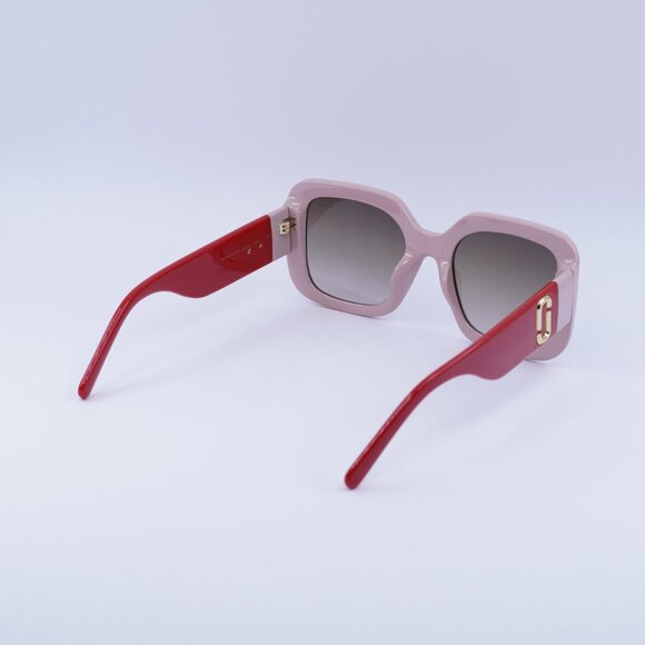 Marc Jacobs MARC 647/S 0C48 HA Sunglasses Pink/Red Square Frame, Brown Lenses - Picture 10 of 11